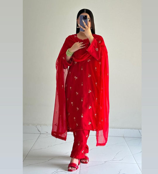 3Pc Cotton Lawn Embroidered Dress for Women